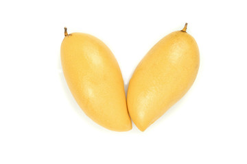 Fresh mango isolated white background.