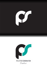Fototapeta ps p s circle lowercase design of alphabet letter combination with infinity suitable as a logo for a company or business - Vector obraz