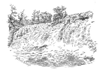 Fototapeta na wymiar Illustration of the river in the UK.