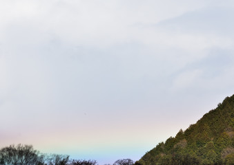 landscape with birds in the rainbow ,mountains, in Japan(1-1)