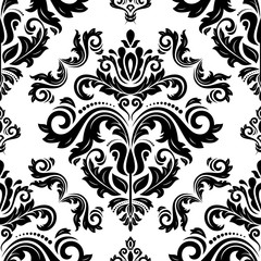 Orient classic pattern. Seamless abstract background with vintage elements. Orient black and white background