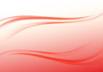 Abstract light gentle background with red smooth stripes, frame