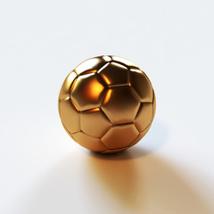 bronze soccer / european football ball on white background