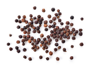 black pepper on white background