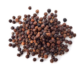 black pepper on white background
