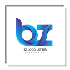 bz circle lowercase design of alphabet letter combination with infinity suitable as a logo for a company or business - Vector