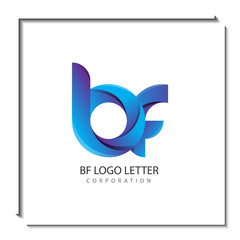 bf b f circle lowercase design of alphabet letter combination with infinity suitable as a logo for a company or business - Vector