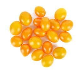 Yellow cherry Tomatoes isolated on white background