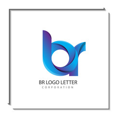 br circle lowercase design of alphabet letter combination with infinity suitable as a logo for a company or business - Vector