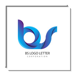 bs circle lowercase design of alphabet letter combination with infinity suitable as a logo for a company or business - Vector