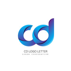 cd c d circle lowercase design of alphabet letter combination with infinity suitable as a logo for a company or business - Vector