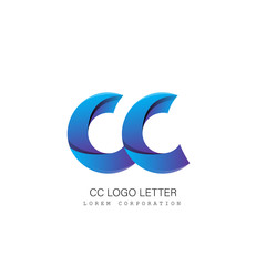 cc c circle lowercase design of alphabet letter combination with infinity suitable as a logo for a company or business - Vector