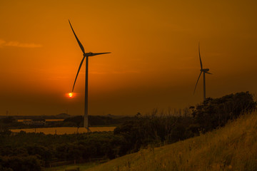 Por do sol no Japão com as cores vermelhas