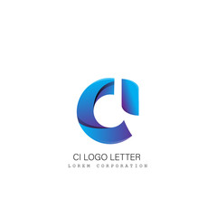 ci c i circle lowercase design of alphabet letter combination with infinity suitable as a logo for a company or business - Vector