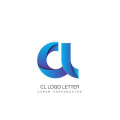 cl c l circle lowercase design of alphabet letter combination with infinity suitable as a logo for a company or business - Vector