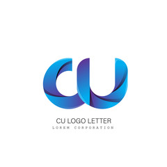 cu c u circle lowercase design of alphabet letter combination with infinity suitable as a logo for a company or business - Vector © avn99projects