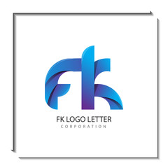 FK circle lowercase design of alphabet letter combination with infinity suitable as a logo for a company or business - Vector