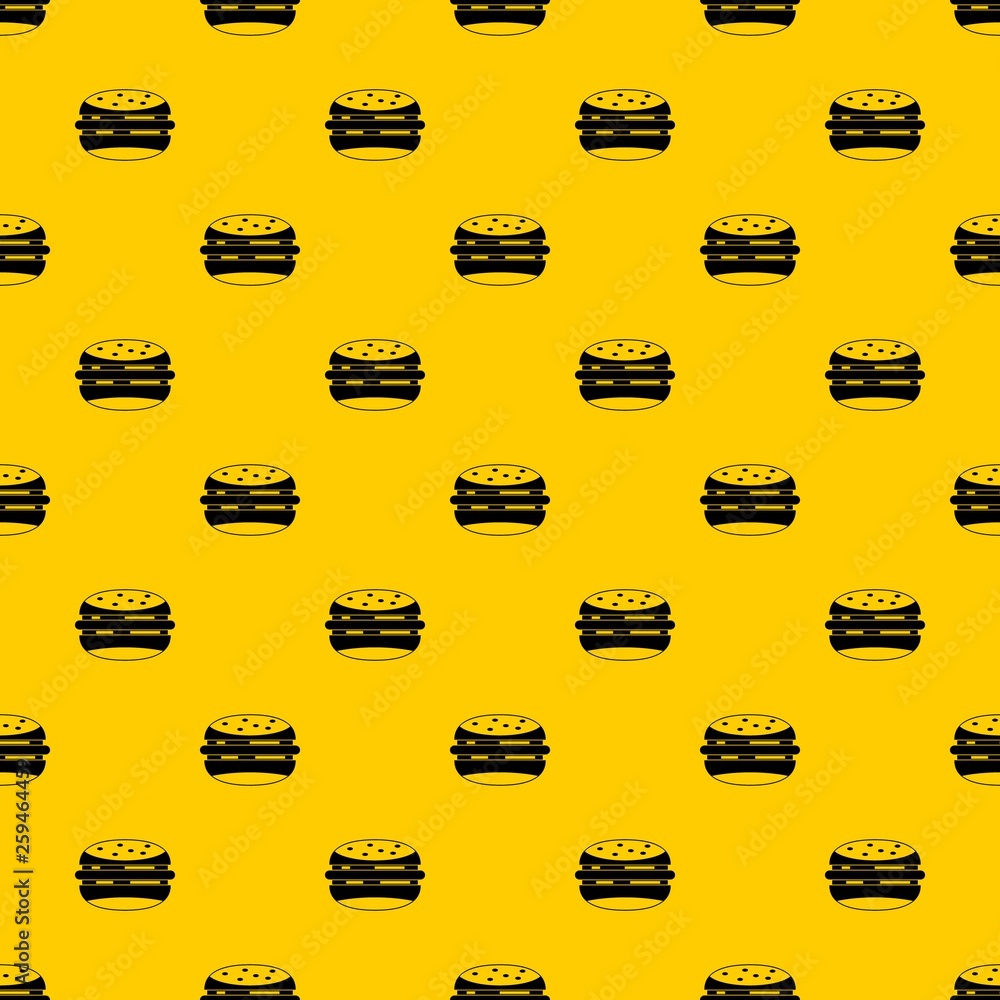 Poster burger pattern seamless vector repeat geometric yellow for any design