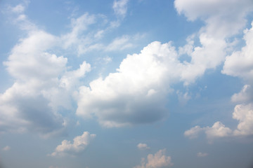 Bright blue sky with white clouds for background or wallpapers