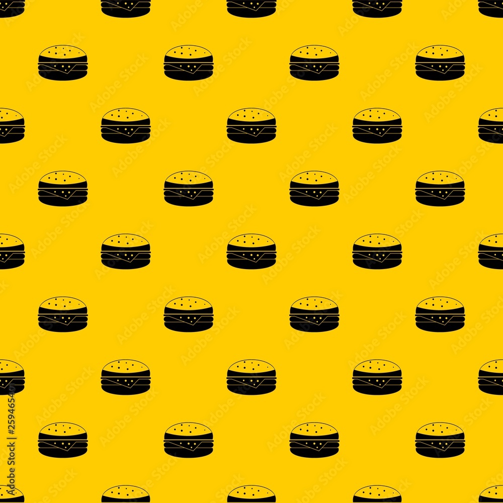 Poster burger pattern seamless vector repeat geometric yellow for any design