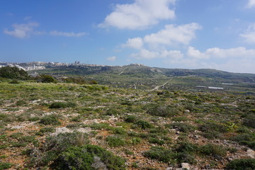 Fototapeta na wymiar view of mountains in Malta