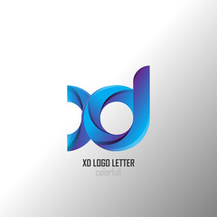 xd d x circle lowercase design of alphabet letter combination with infinity suitable as a logo for a company or business - Vector