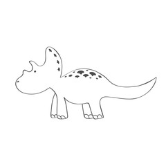 Cartoon sketch dinosaur on a white background. Vector illustration.