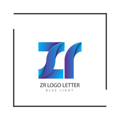 zr z r circle lowercase design of alphabet letter combination with infinity suitable as a logo for a company or business - Vector