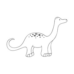 Cartoon sketch dinosaur on a white background. Vector illustration.