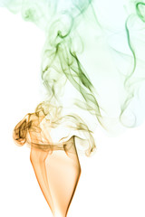 Brown smoke on white background