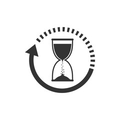 Hourglass, sand, time icon. Vector illustration, flat design.