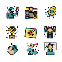 Leadership and Teamwork icon set - Vector