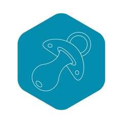 Baby dummy icon. Outline illustration of baby dummy vector icon for web