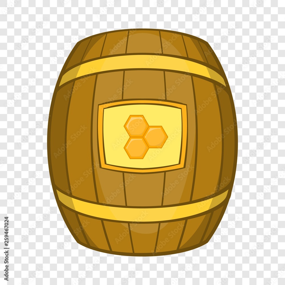 Poster barrel of honey icon in cartoon style isolated on background for any web design