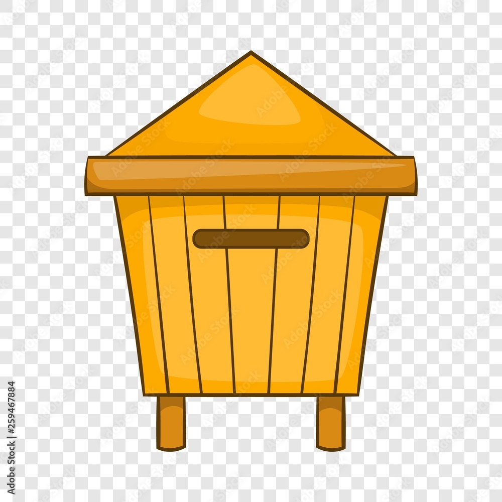 Poster beehive icon in cartoon style isolated on background for any web design