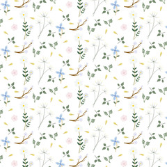 Seamless floral on white background