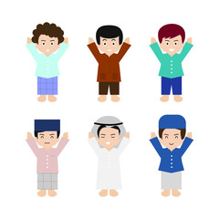 character muslim kids boy collection
