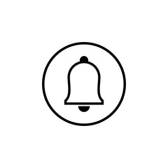 Bell Icon in trendy flat style isolated on grey background. Notification symbol for your web site design