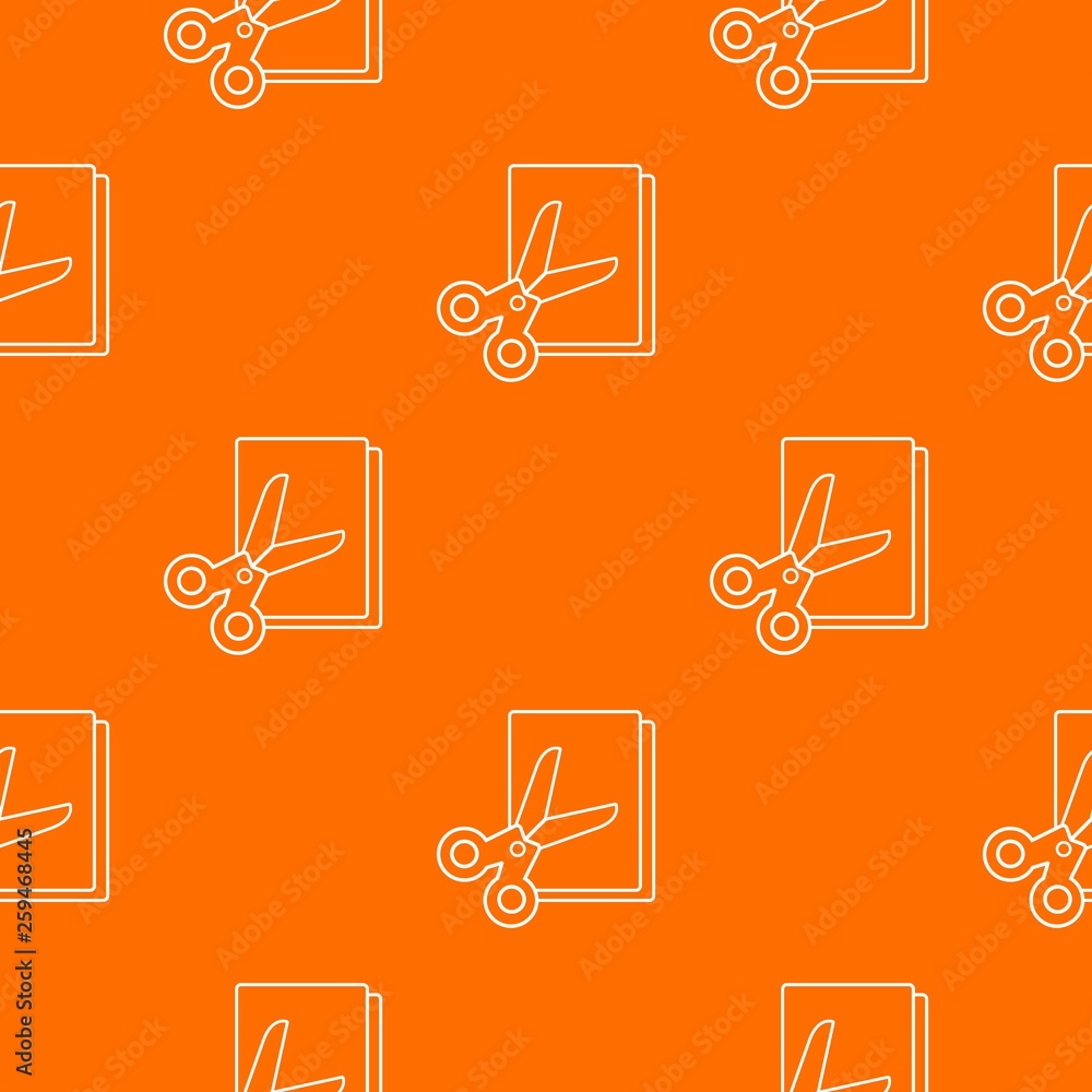 Poster scissors paper pattern vector orange for any web design best