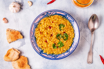 Lentil soup (Masoor Dal or Dal Tadka Curry)