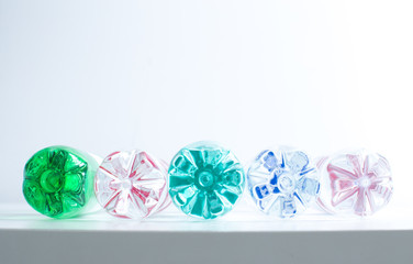 set of water plastic bottle