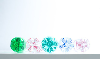 set of water plastic bottle