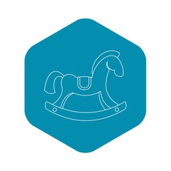 Toy horse icon. Outline illustration of toy horse vector icon for web