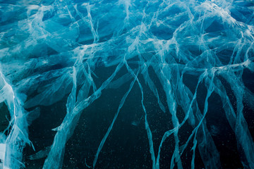 Wonderful ice on the Baikal lake