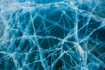 Wonderful ice on the Baikal lake