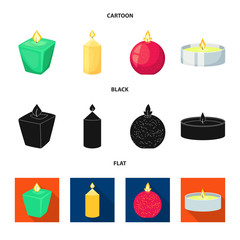 Vector design of relaxation and flame logo. Set of relaxation and wax vector icon for stock.