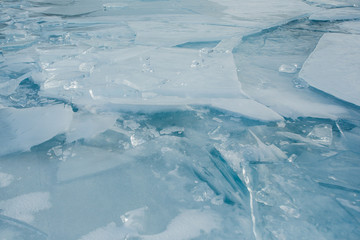 Wonderful ice on the Baikal lake