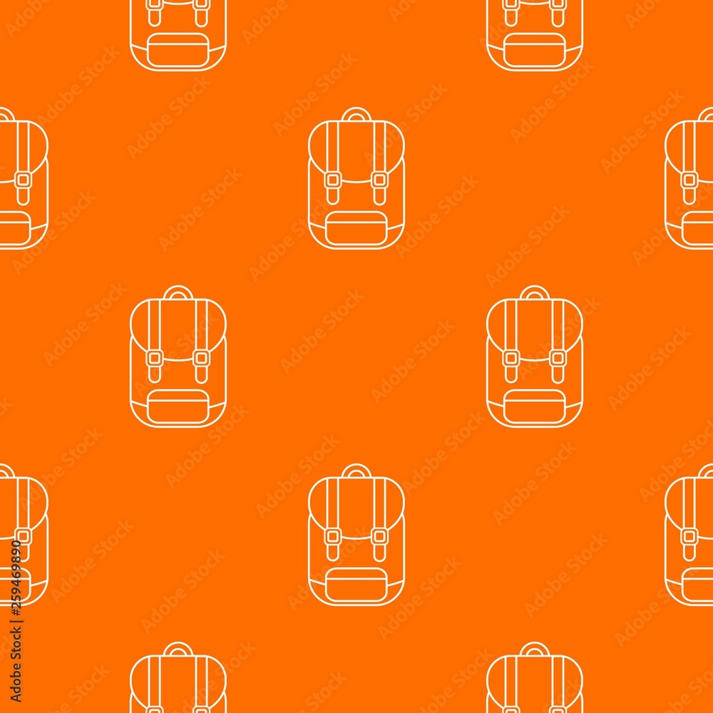 Poster backpack pattern vector orange for any web design best