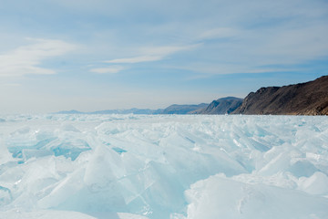 Wonderful ice on the Baikal lake