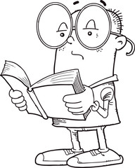 the boy reads the book